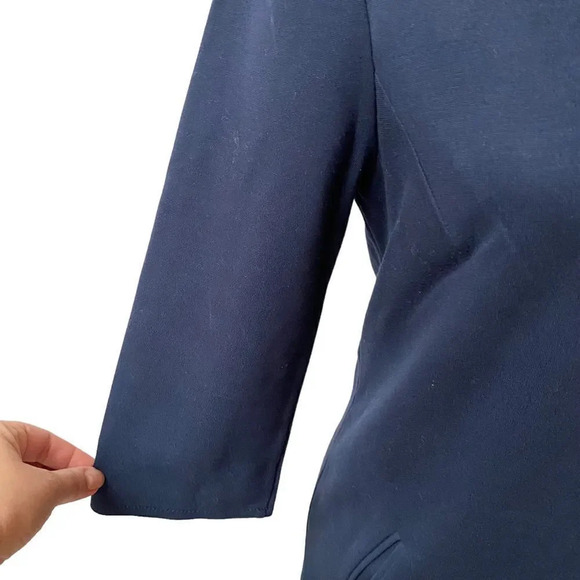 S. Oliver Colorblock Shift Dress Navy Turquoise EU 36 XS Work Cocktail Pockets - Picture 4 of 13